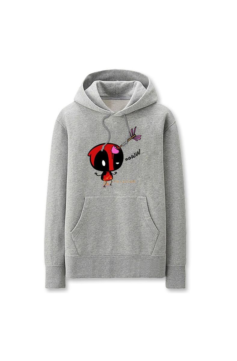 Super Cute Solid Color Deadpool Cartoon Style Funny Deadpool Hoodie Solid
