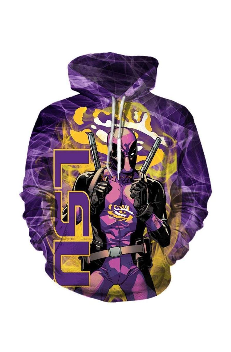 Pullover Purple Deadpool Hoodie Purple Classic Fit Streetwear