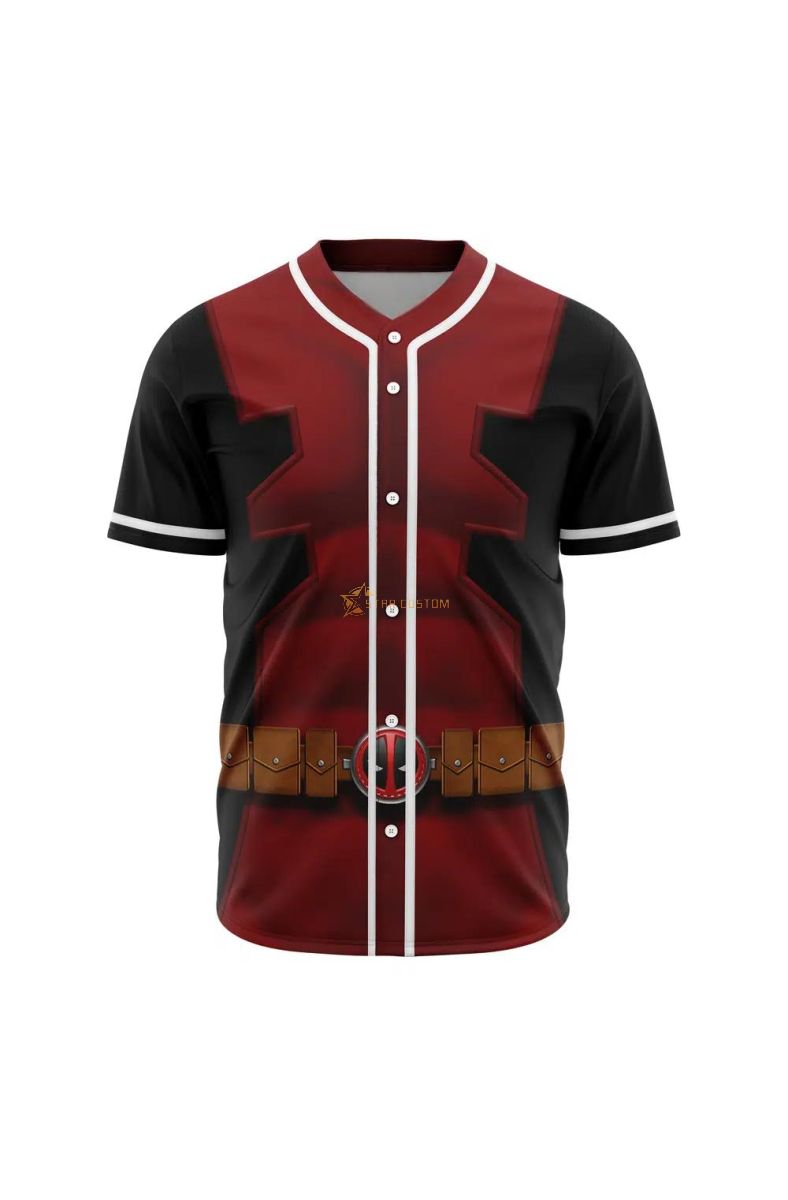 Deadpool Cosplay Marvel Baseball Jersey