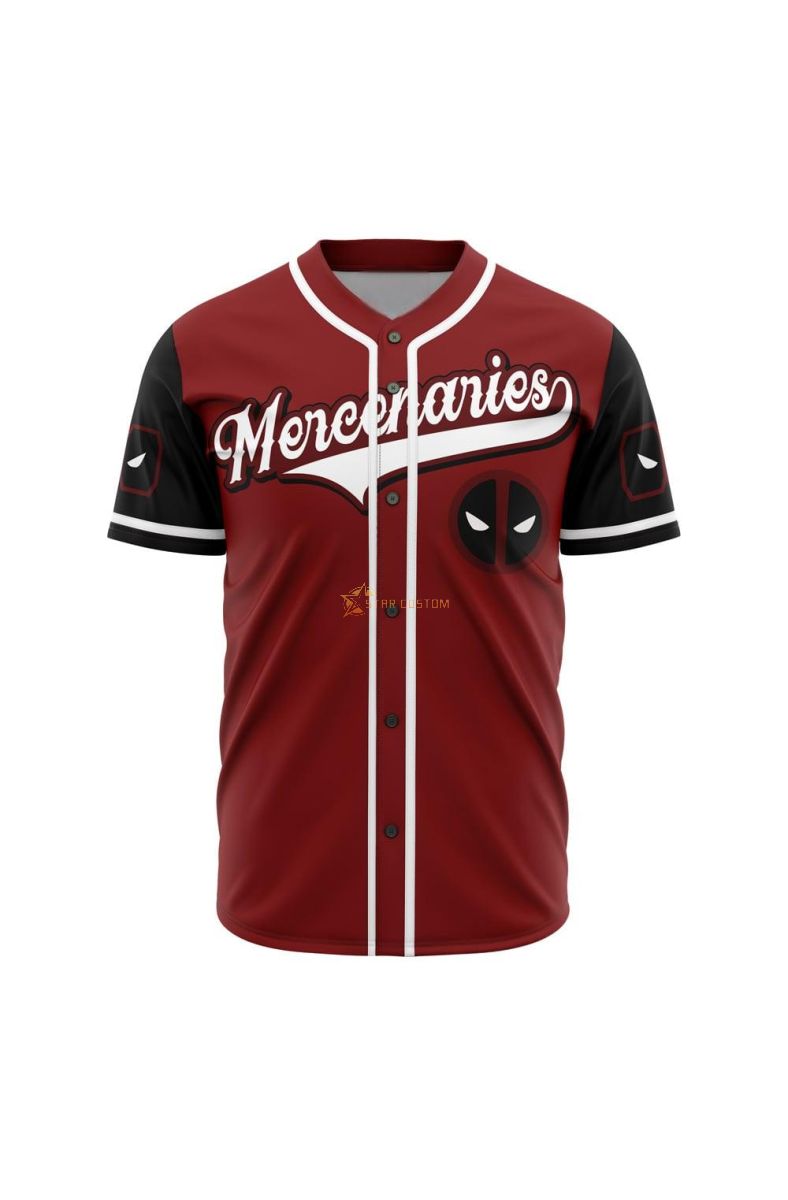 Deadpool Mercenaries Marvel Baseball Jersey