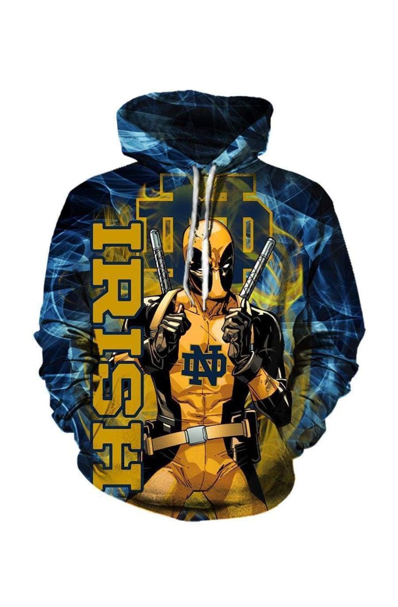Pullover Yellow Deadpool Notre Dame Figh Hoodie Yellow