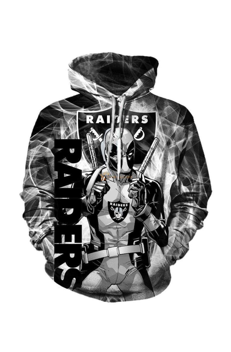 Pullover Black Deadpool Okland Raiders Hoodie Black