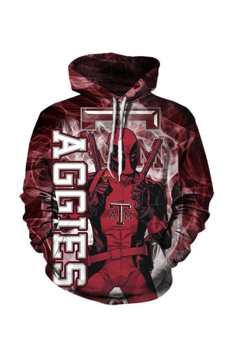 Pullover Deep Red Deadpool Texas Hoodie Red