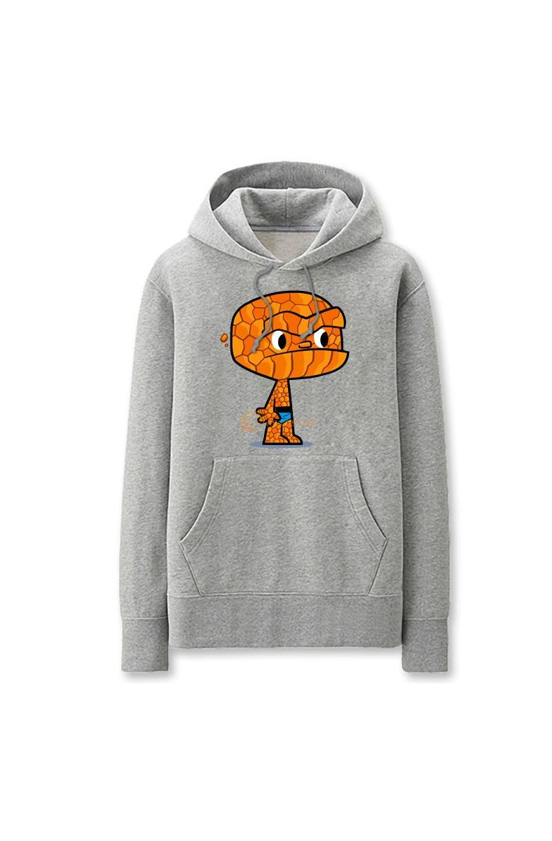 Solid Color Stone Man Cartoon Style Fantastic Four Hoodie Solid
