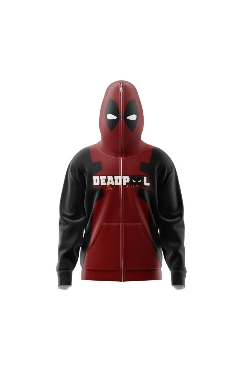 Deadpool Marvel Comics Full Face Zip Hoodie