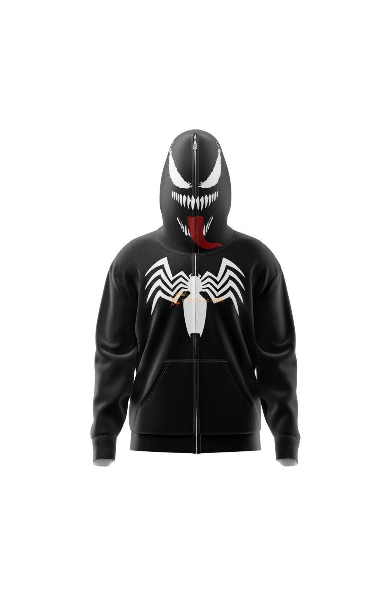 Venom Marvel Comics Full Face Zip Hoodie