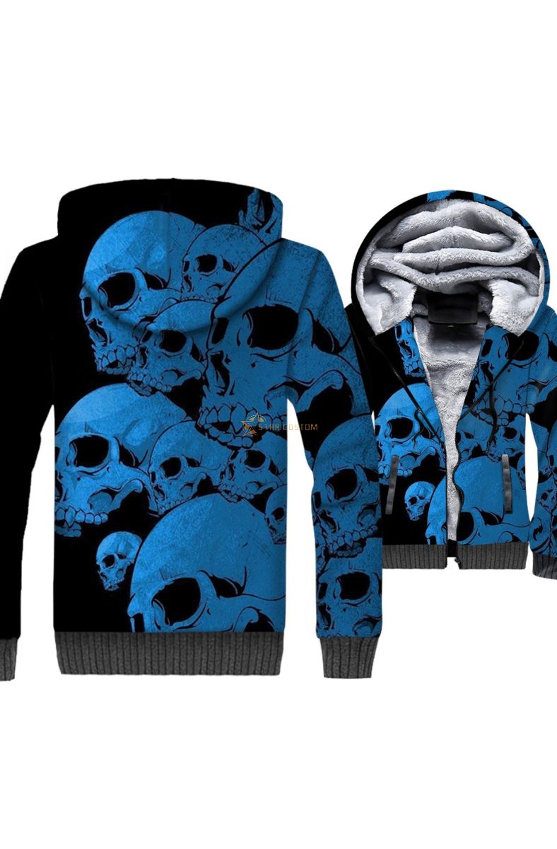 Ghost Rider Skull Series Hoodie Blue Comfort Wear
