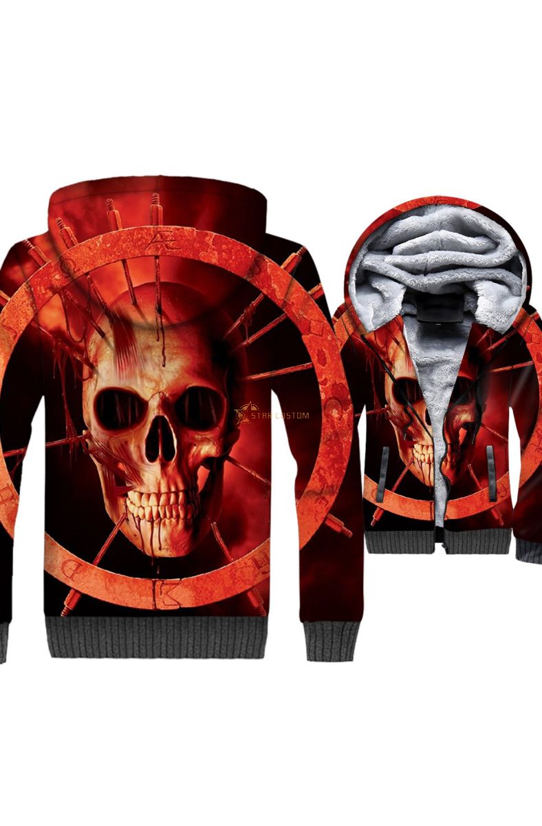 Ghost Rider Skull Series Hoodie Red Graphic
