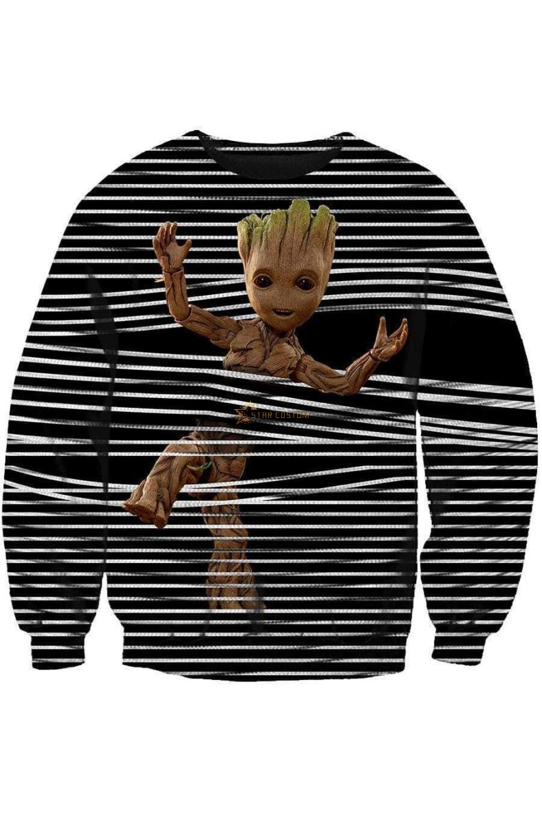 Groot Zip Up Hoodie Classic Fit Graphic