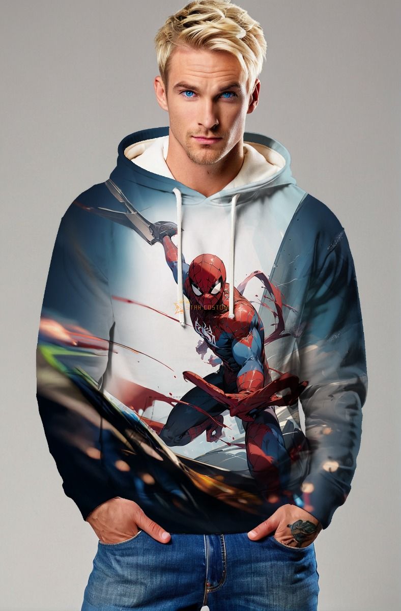 Dark Blue Spider‑Man Dynamic Pullover Hoodie