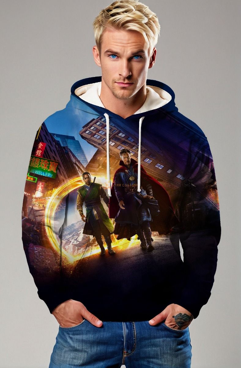  Doctor Strange Mystic Portal Graphic Hoodie – Deep Blue
