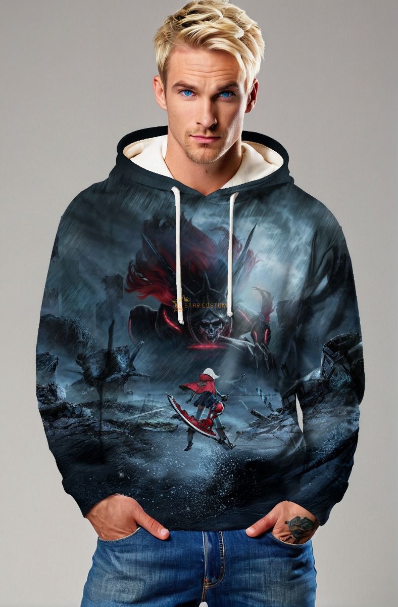Dark Fantasy Battle Graphic Hoodie
