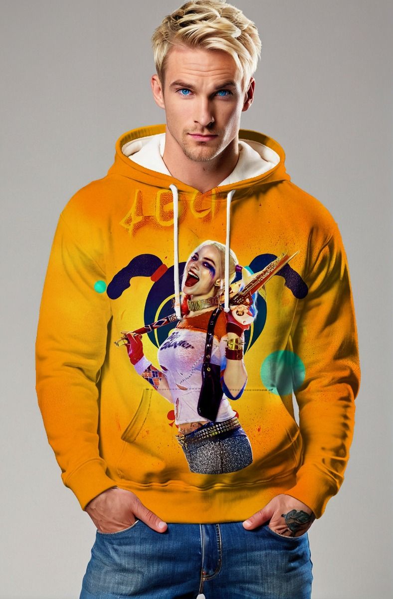 Yellow Harley Quinn Graffiti Hoodie