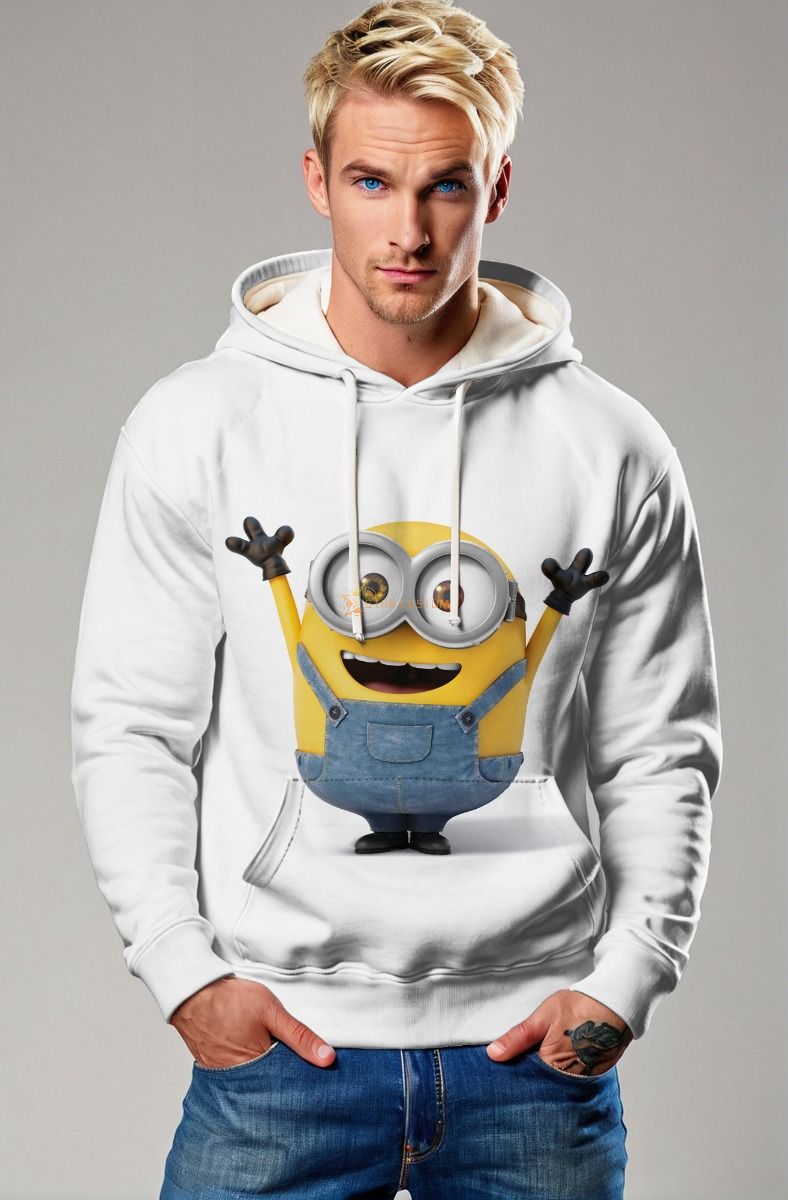 White Minion Graphic Hoodie