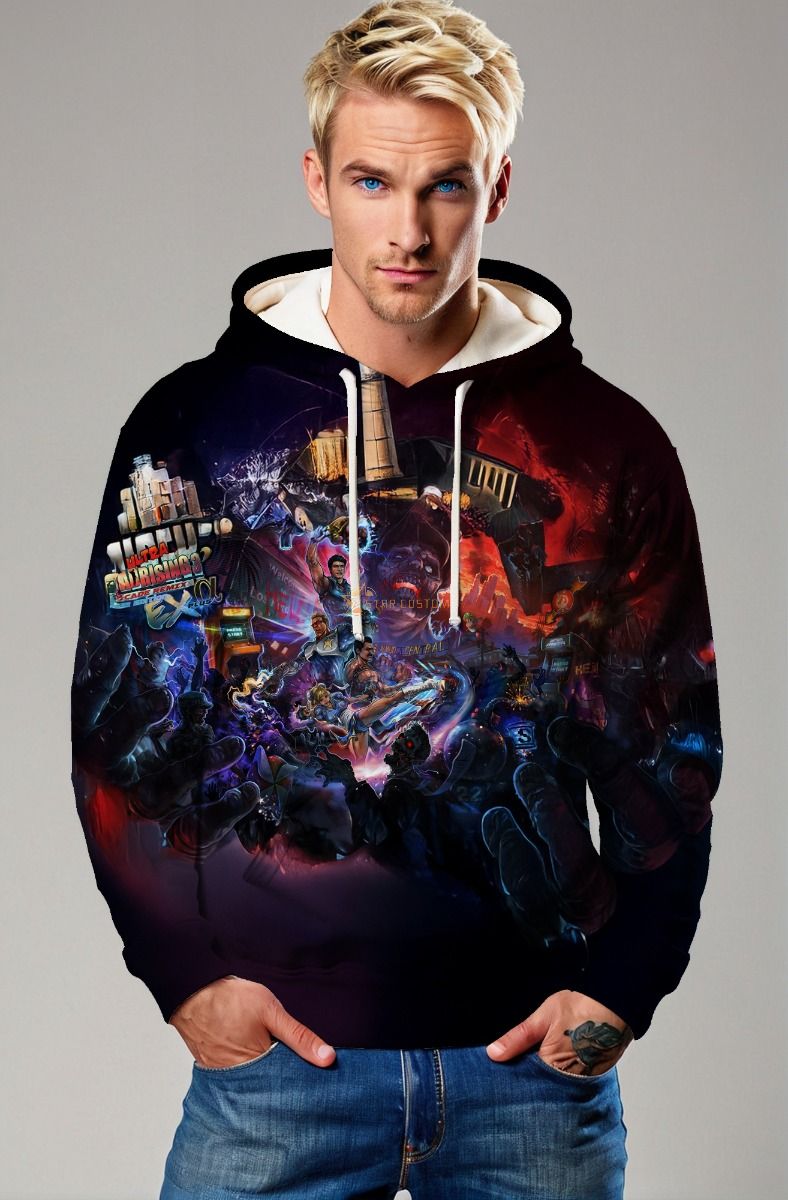 Dark Purple Sci‑Fi Arcade Hoodie