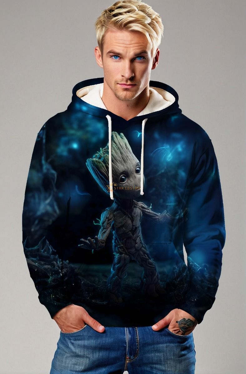 Dark Blue Baby Groot Hoodie 