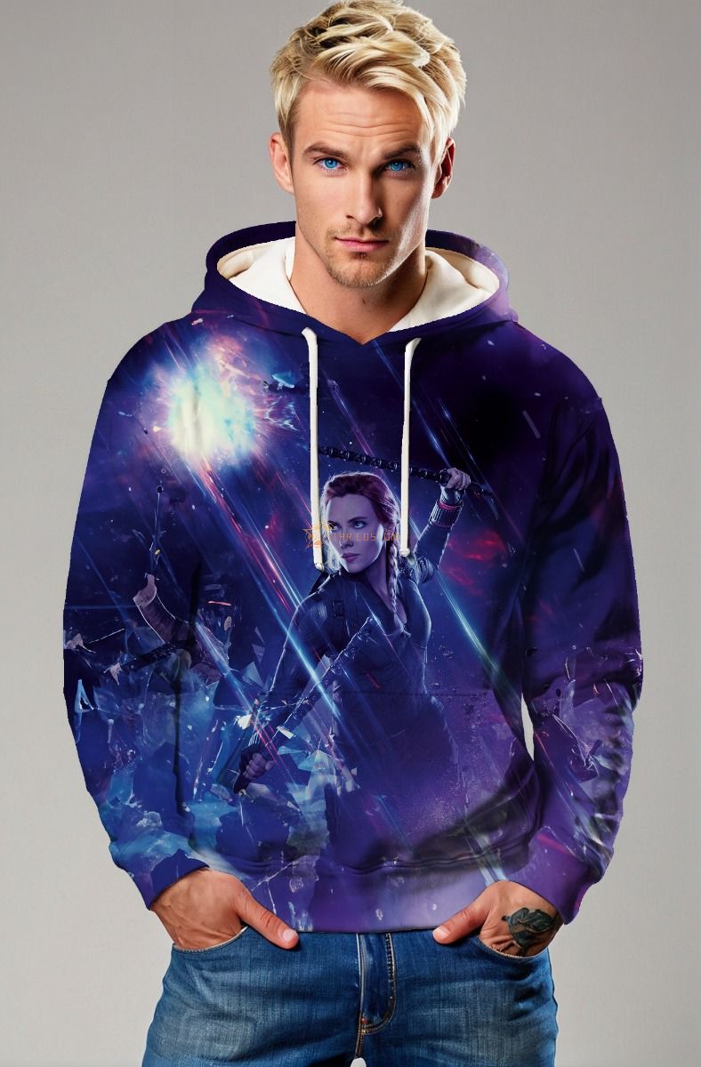 Dark Purple Heroic Warrior Graphic Hoodie