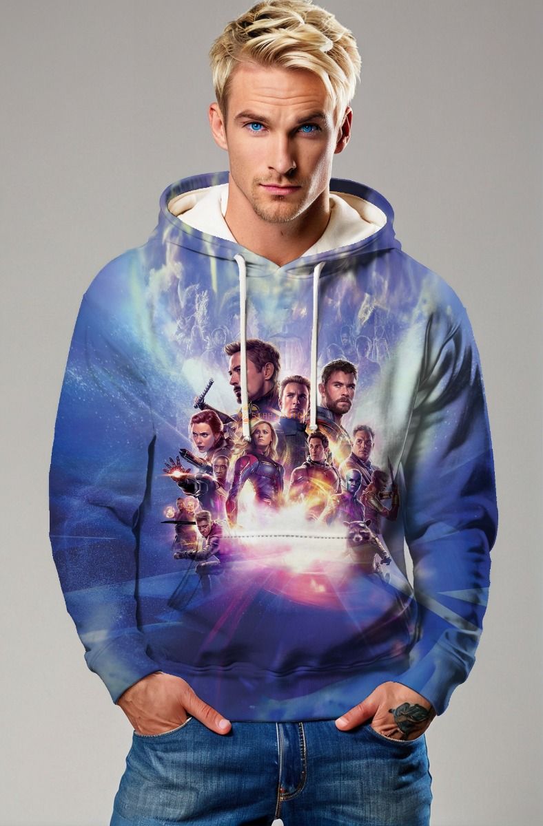 Bright Blue Avengers Endgame Graphic Hoodie 