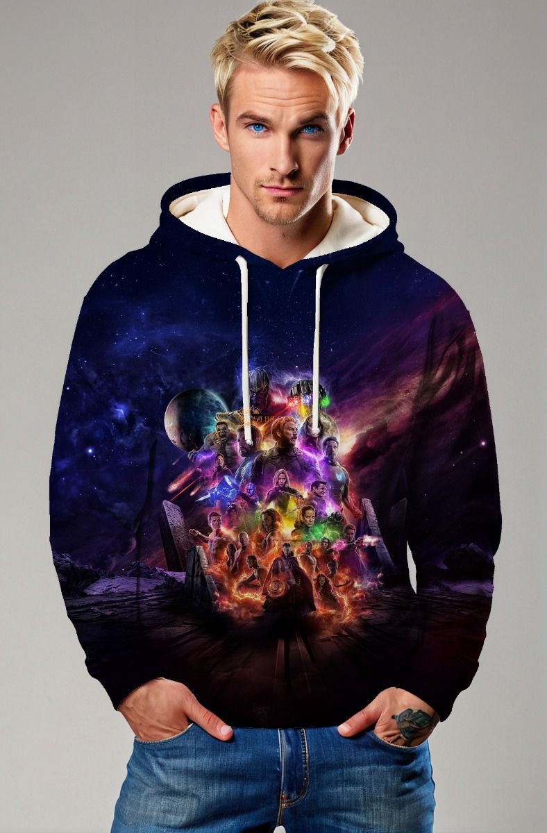 Dark Purple‑Blue Avengers Infinity War Pullover Hoodie