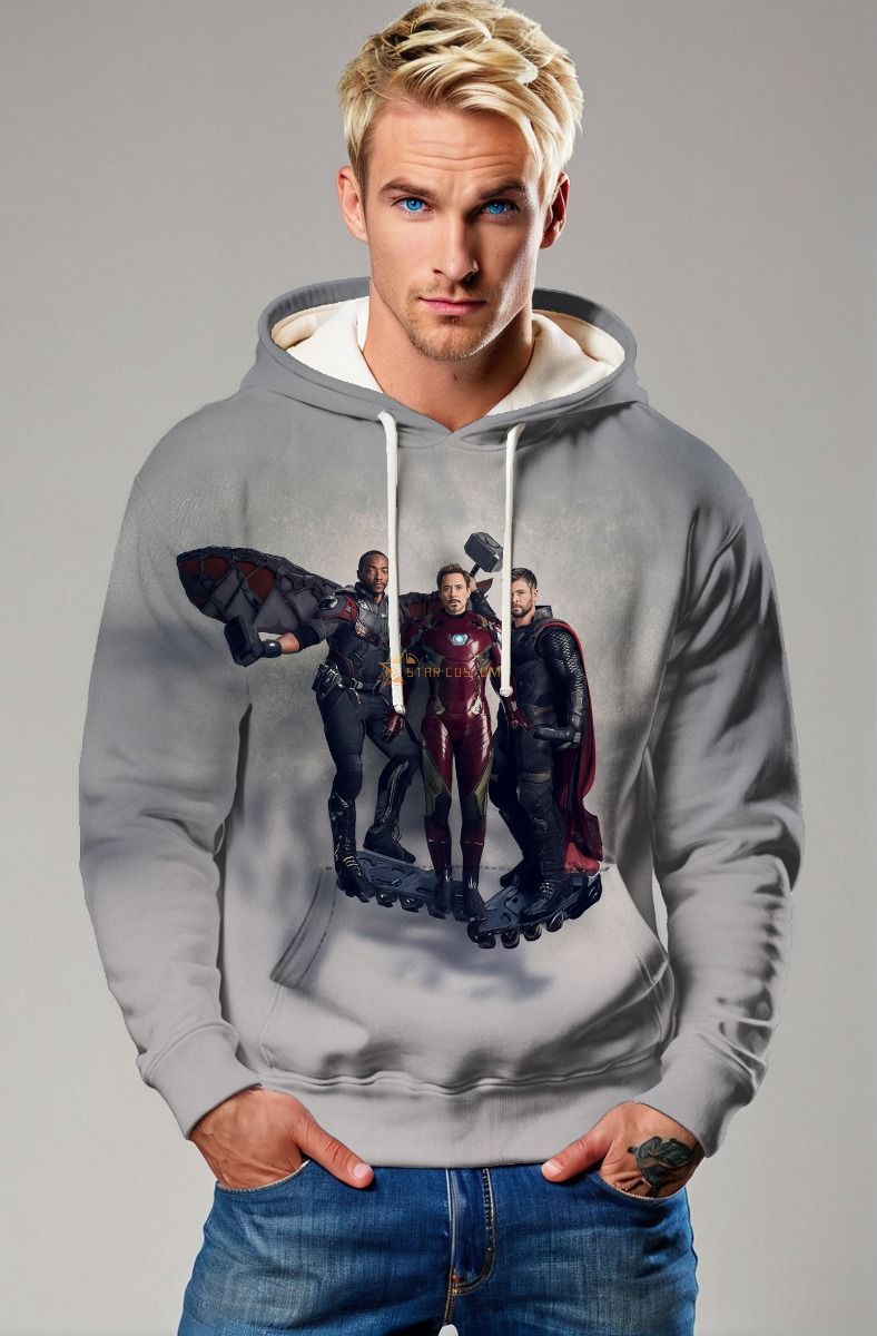 Light Grey Avengers Trio Pullover Hoodie