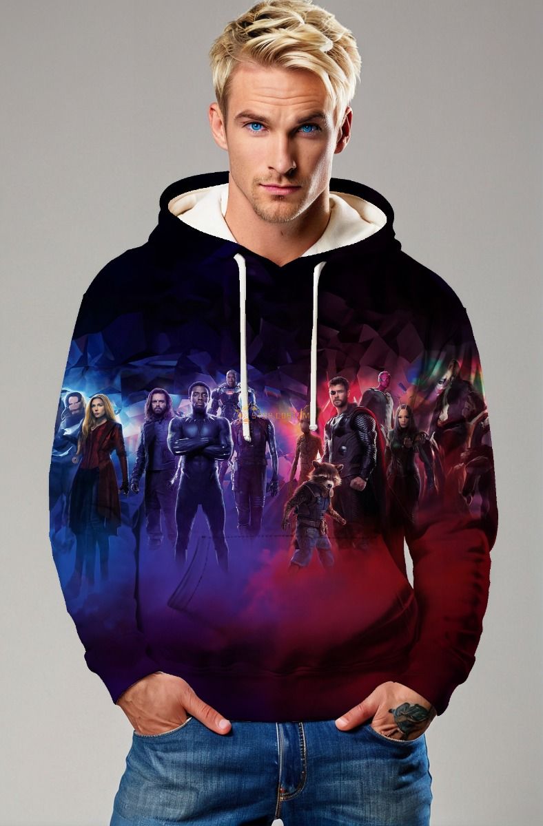 Black and Red Avengers Team Pullover Hoodie