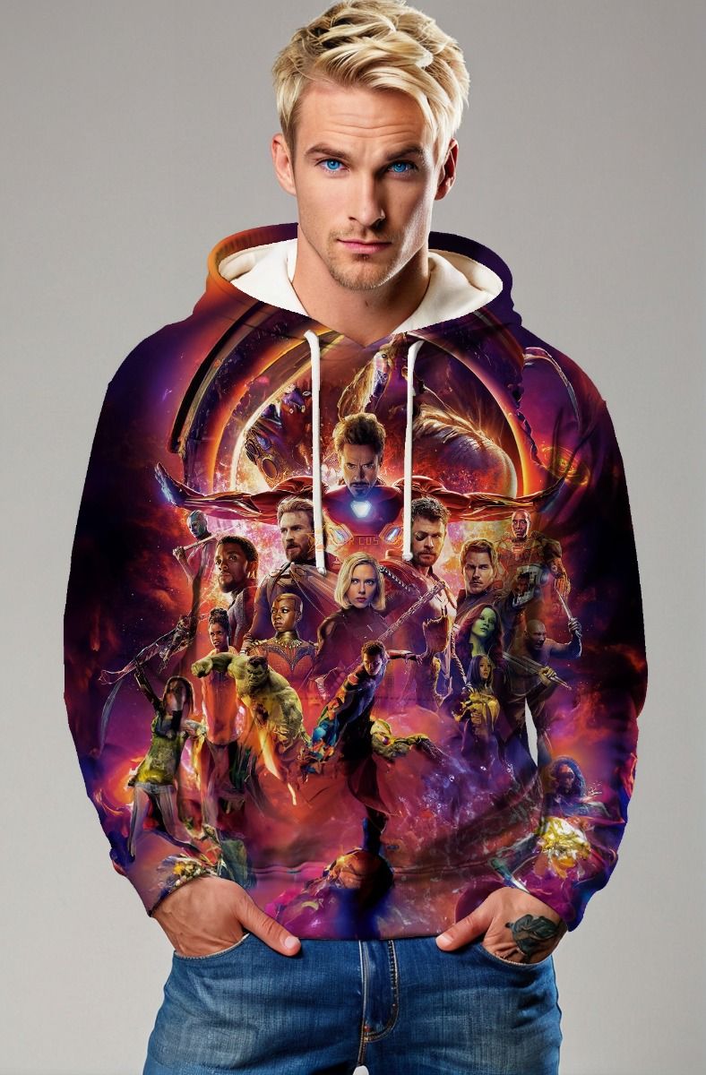 Fiery Red Avengers Team Pullover Hoodie