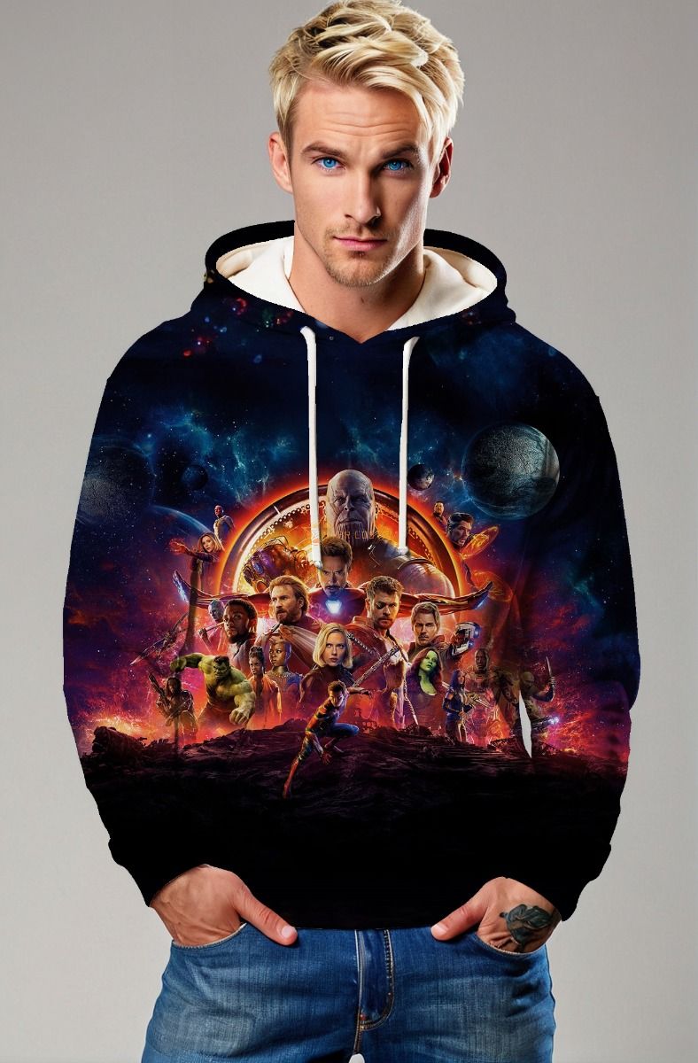 Deep Blue Avengers Battle Hoodie