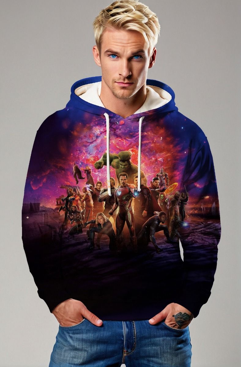 Dark Blue Avengers Galaxy Battle Hoodie