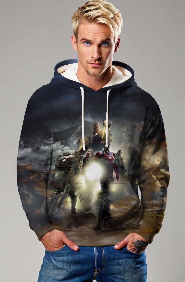 Dark Grey Avengers Epic Battle Hoodie
