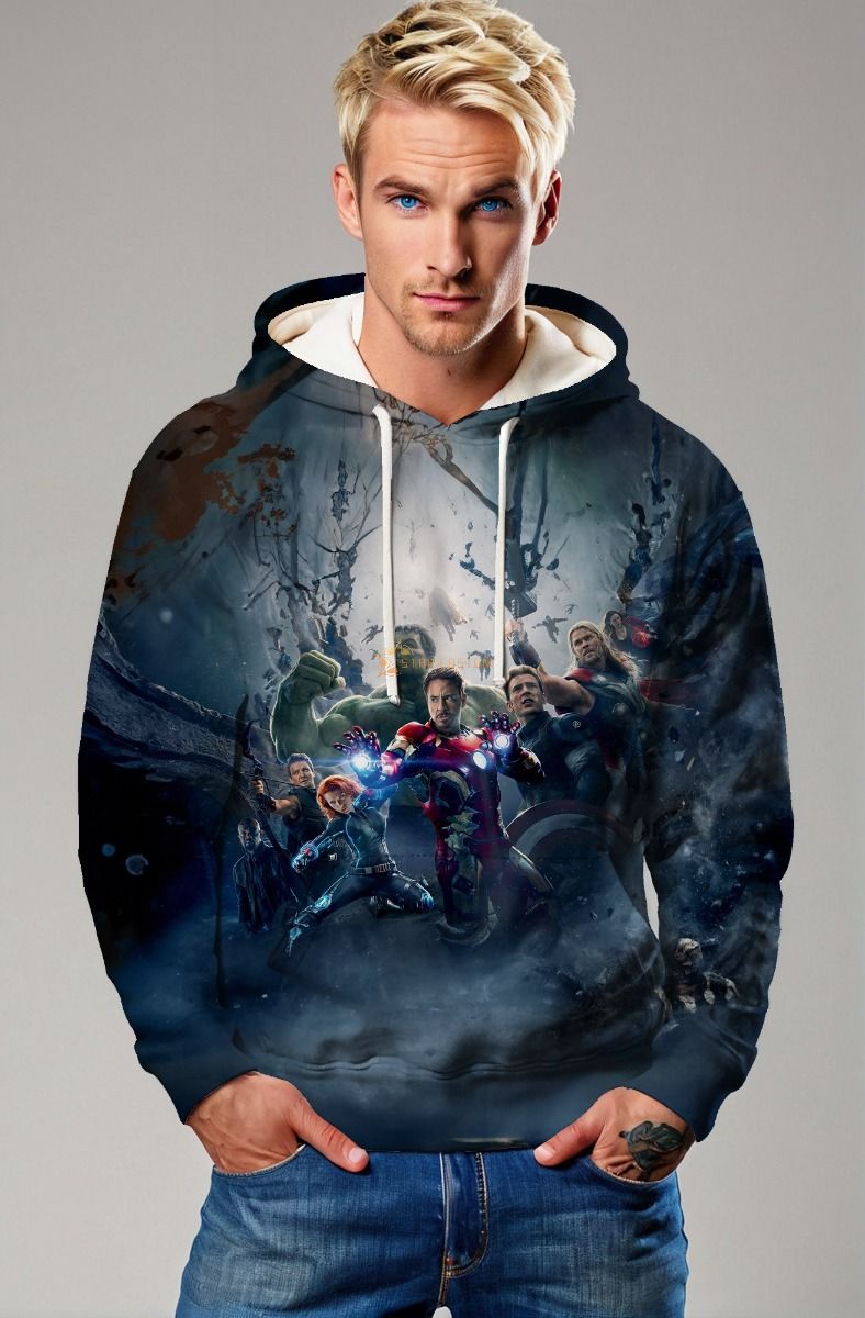 Dark Blue Avengers Team Battle Hoodie