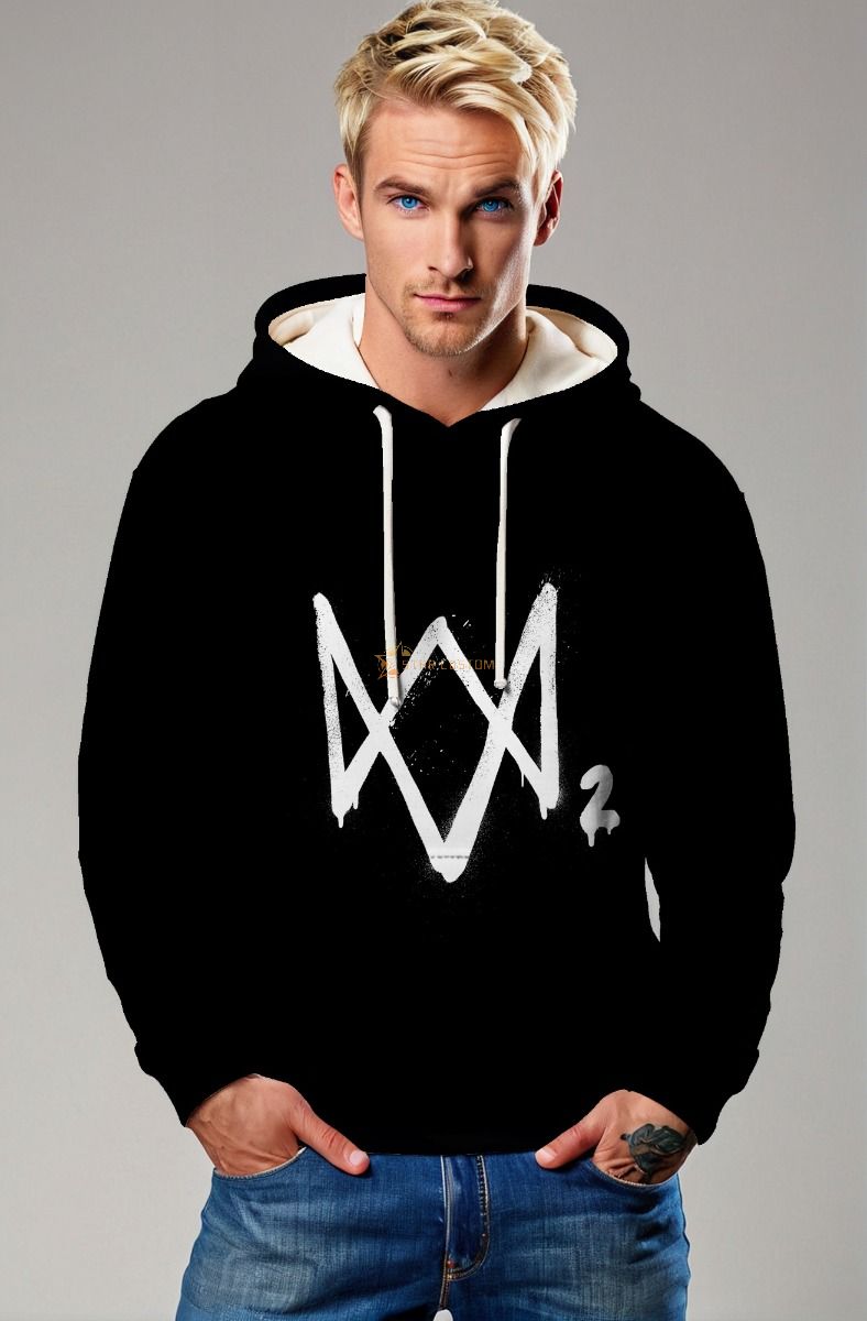 Watch Dogs Style Graphic Apparel – Black Pullover Hoodie