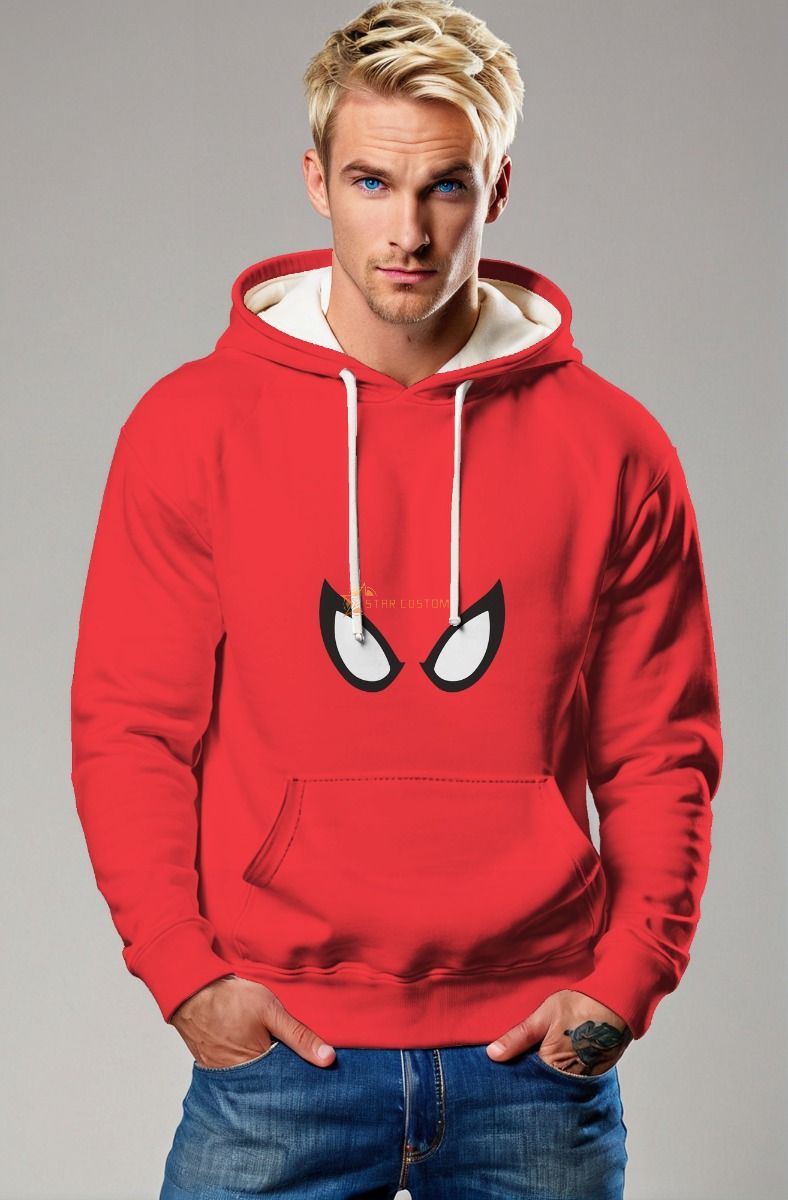 Web Vision Minimalist Apparel – Bold Red Pullover Hoodie