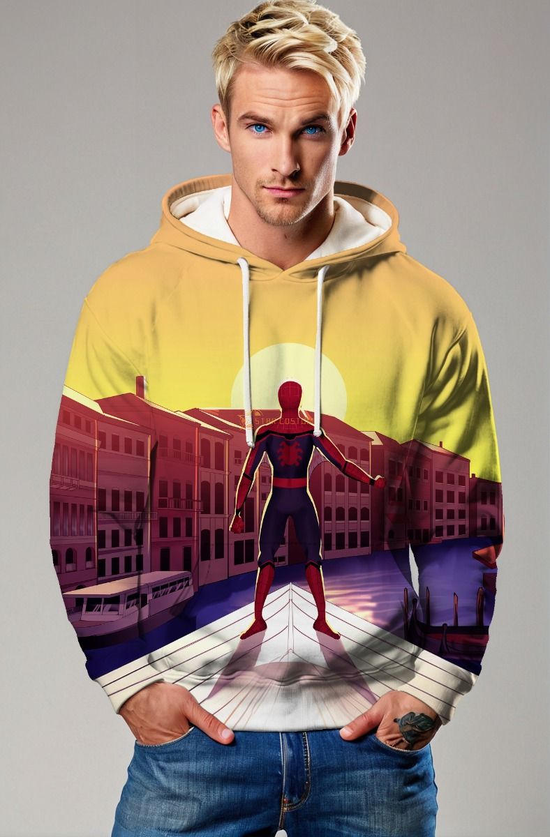 Sunset City Hero Graphic Apparel – Golden Yellow Pullover Hoodie