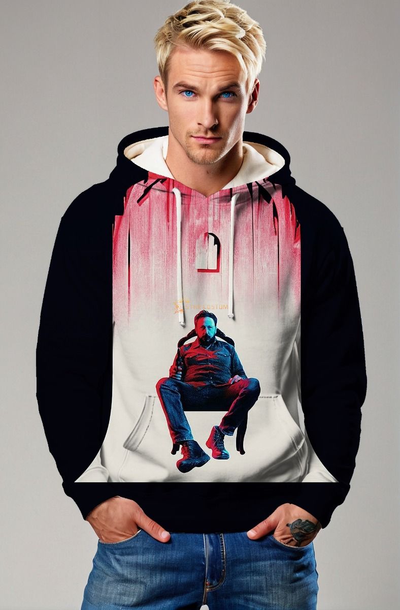 Urban Chair Scene Graphic Apparel – Black & White Pullover Hoodie