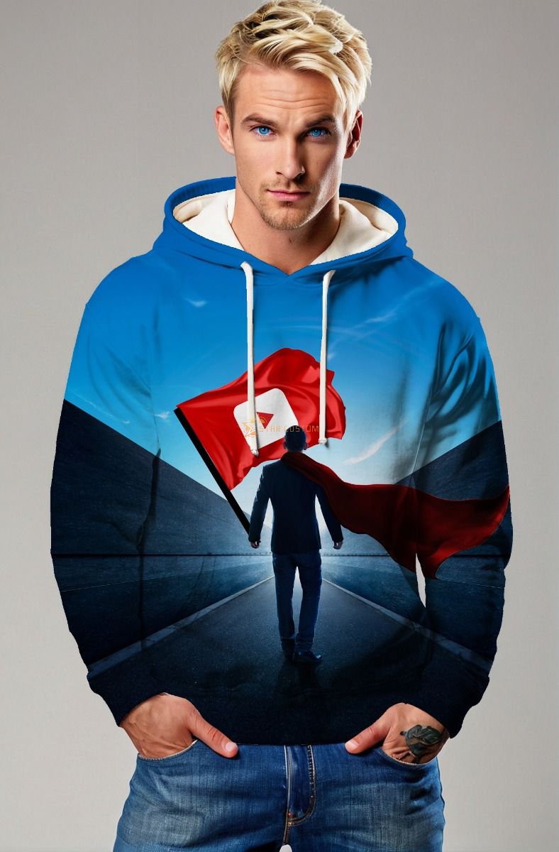 Creator’s Journey Graphic Apparel – Bold Blue Pullover Hoodie