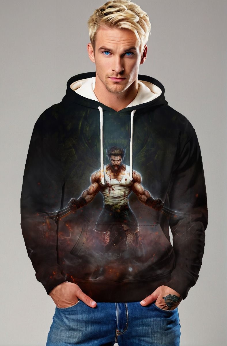 Black Wolverine Pullover Hoodie – Power Hero Streetwear