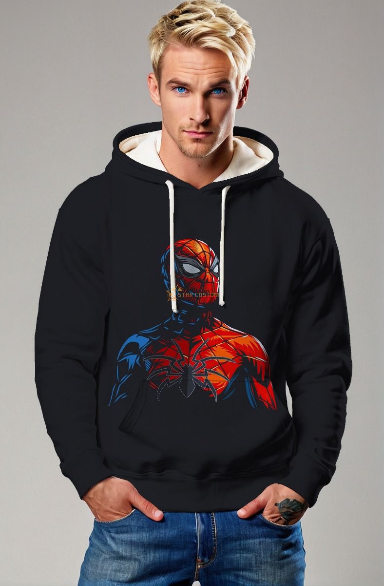 Spider‑Man Heroic Graphic Hoodie – Dynamic Black Design