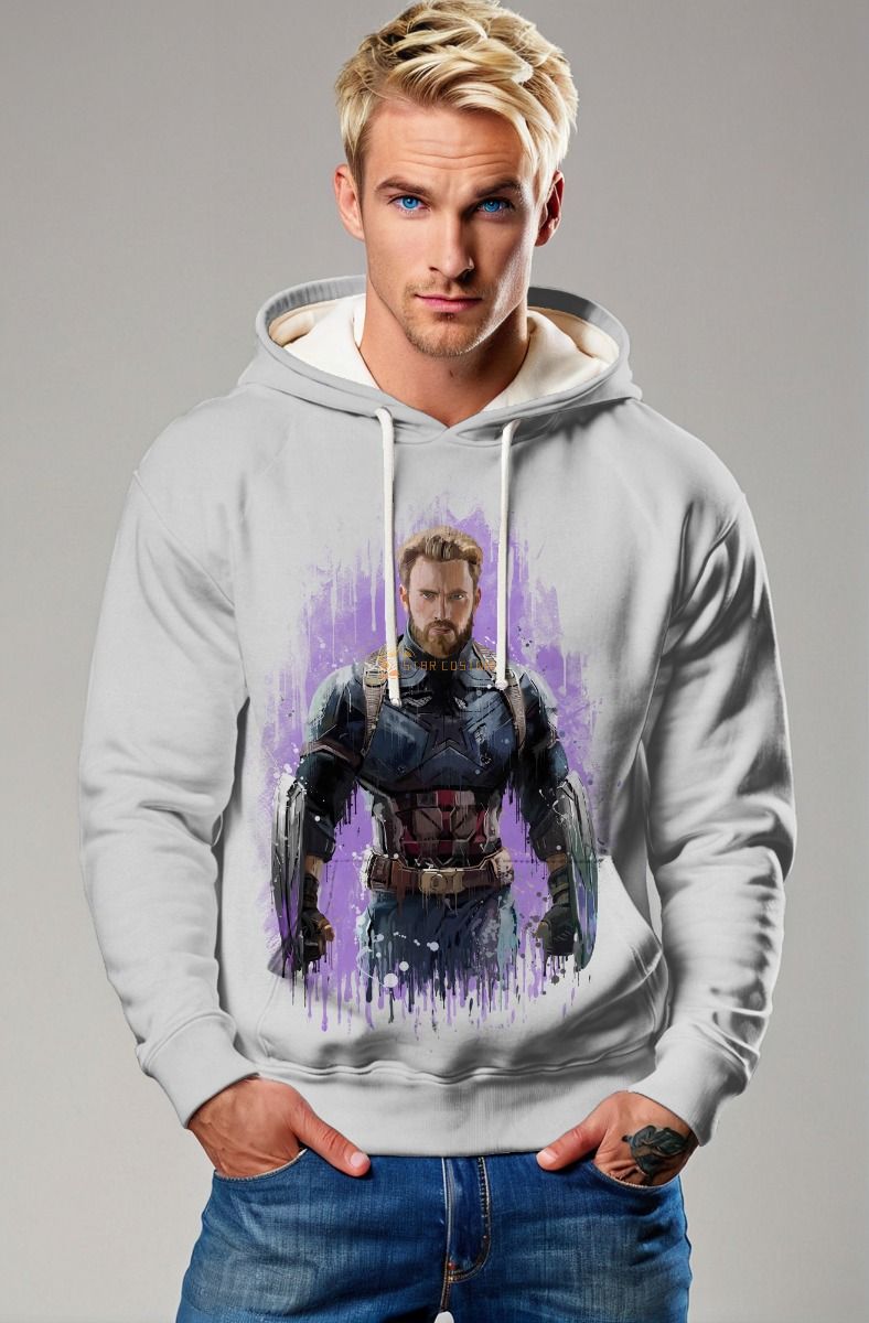 Light Gray Captain-Inspired Pullover Hoodie