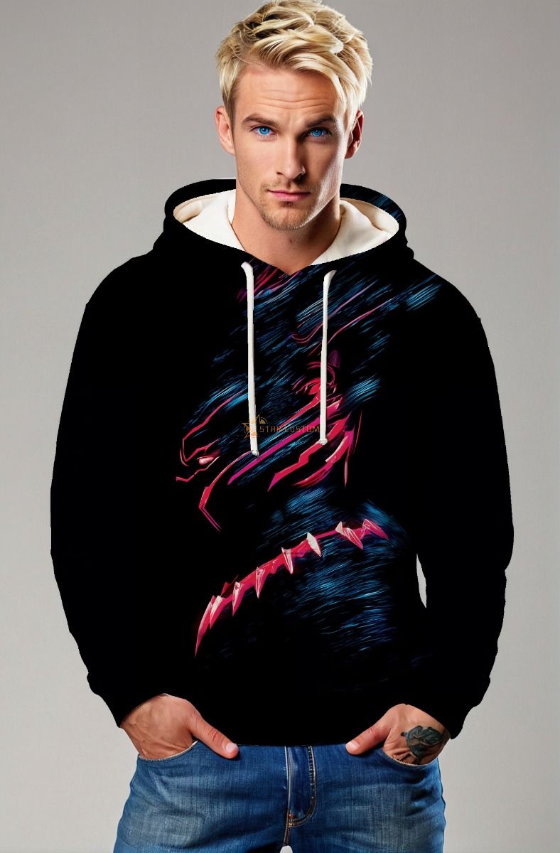 Black Panther Neon Pullover Hoodie