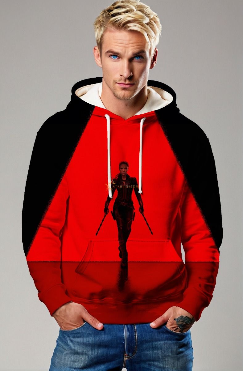 Red and Black Widow Pullover Hoodie