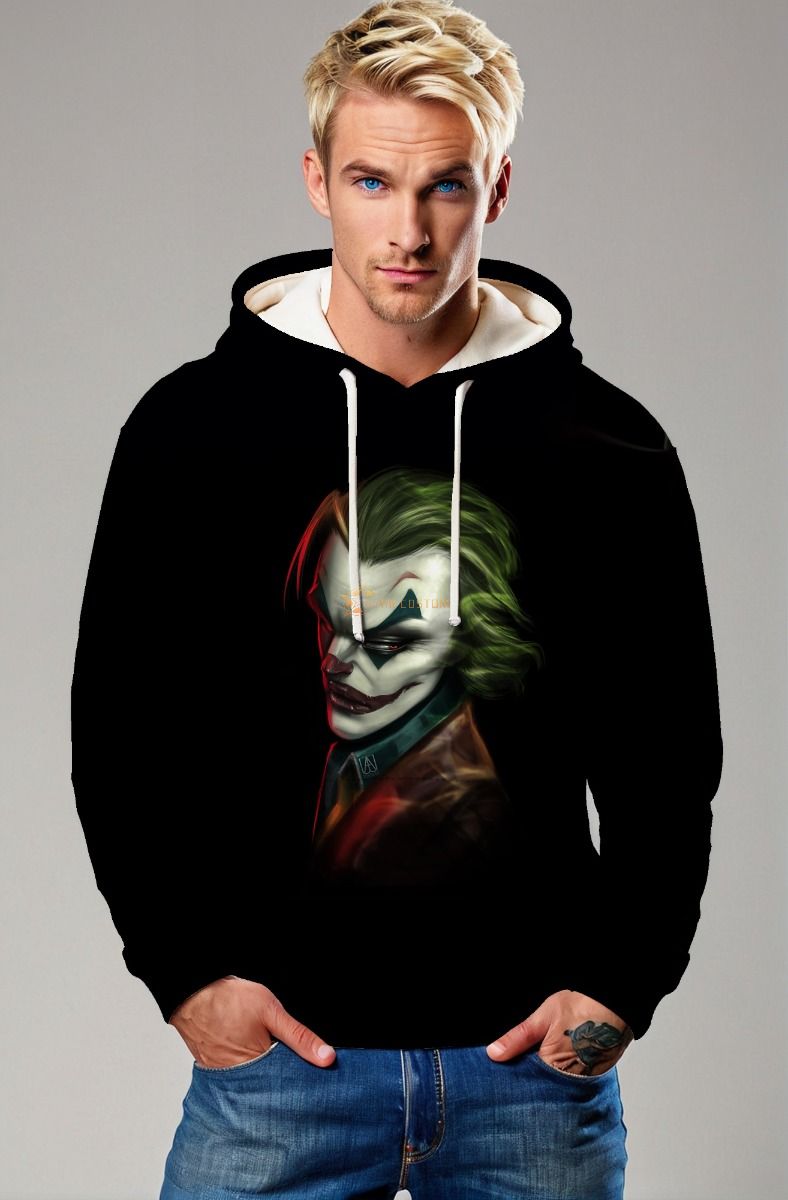  Black Joker Portrait Pullover Hoodie
