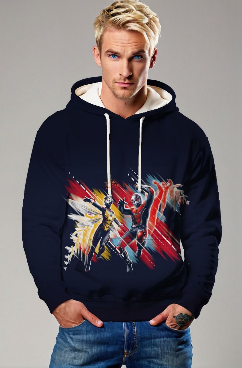Dark Blue Ant-Man & Wasp Hoodie – Action Comic Design