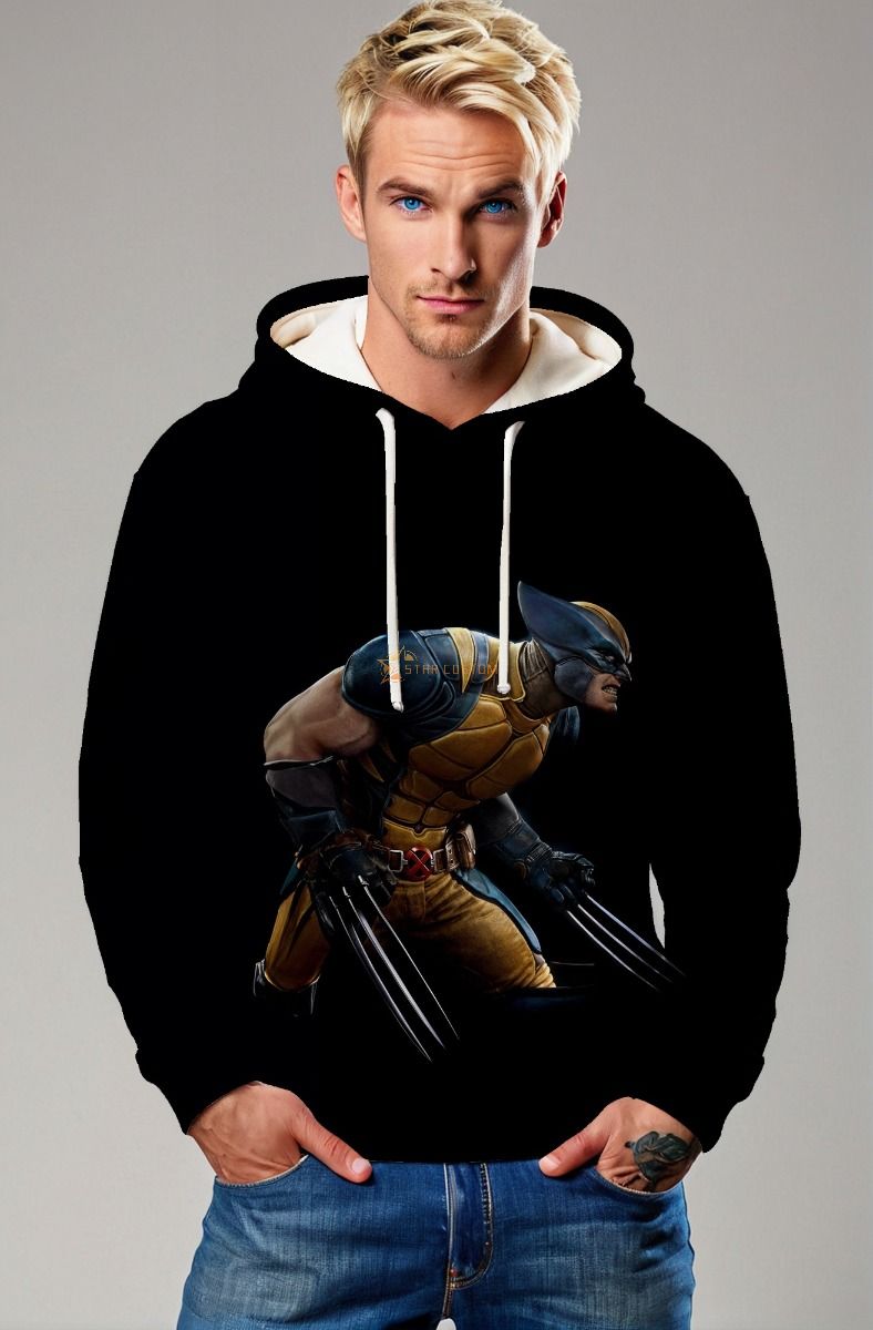 Black Pullover Hoodie – Gold & Blue Warrior Pounce Design
