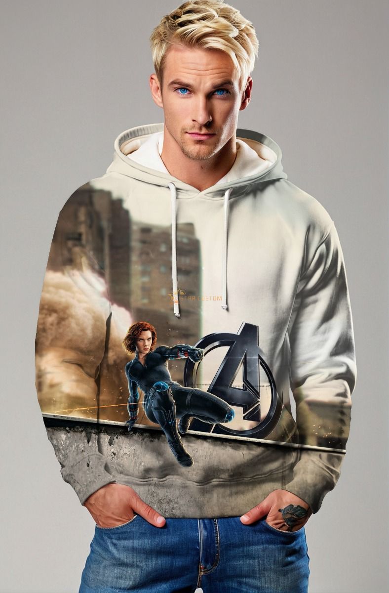 Grey Heroic Black Widow Pullover Hoodie – Urban Combat Look