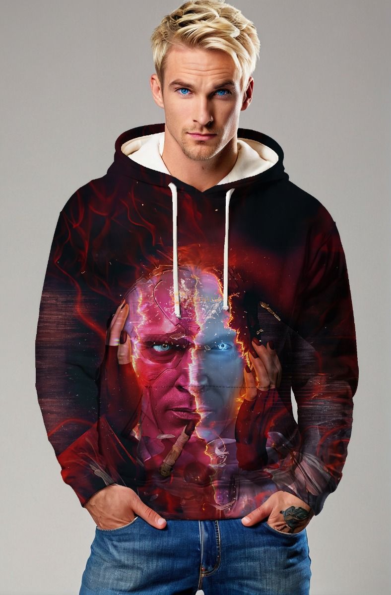 Crimson Split Cybernetic Hoodie – Duality Edition