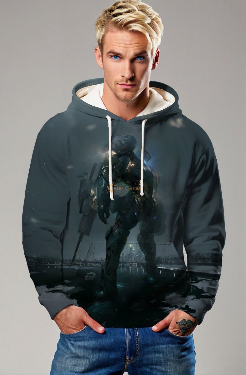 Steel Sentinel Hoodie – Deep Grey Edition
