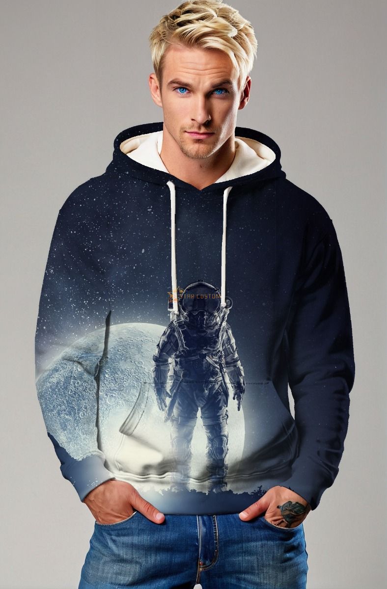 Lunar Voyage Hoodie – Midnight Blue Cosmos Edition
