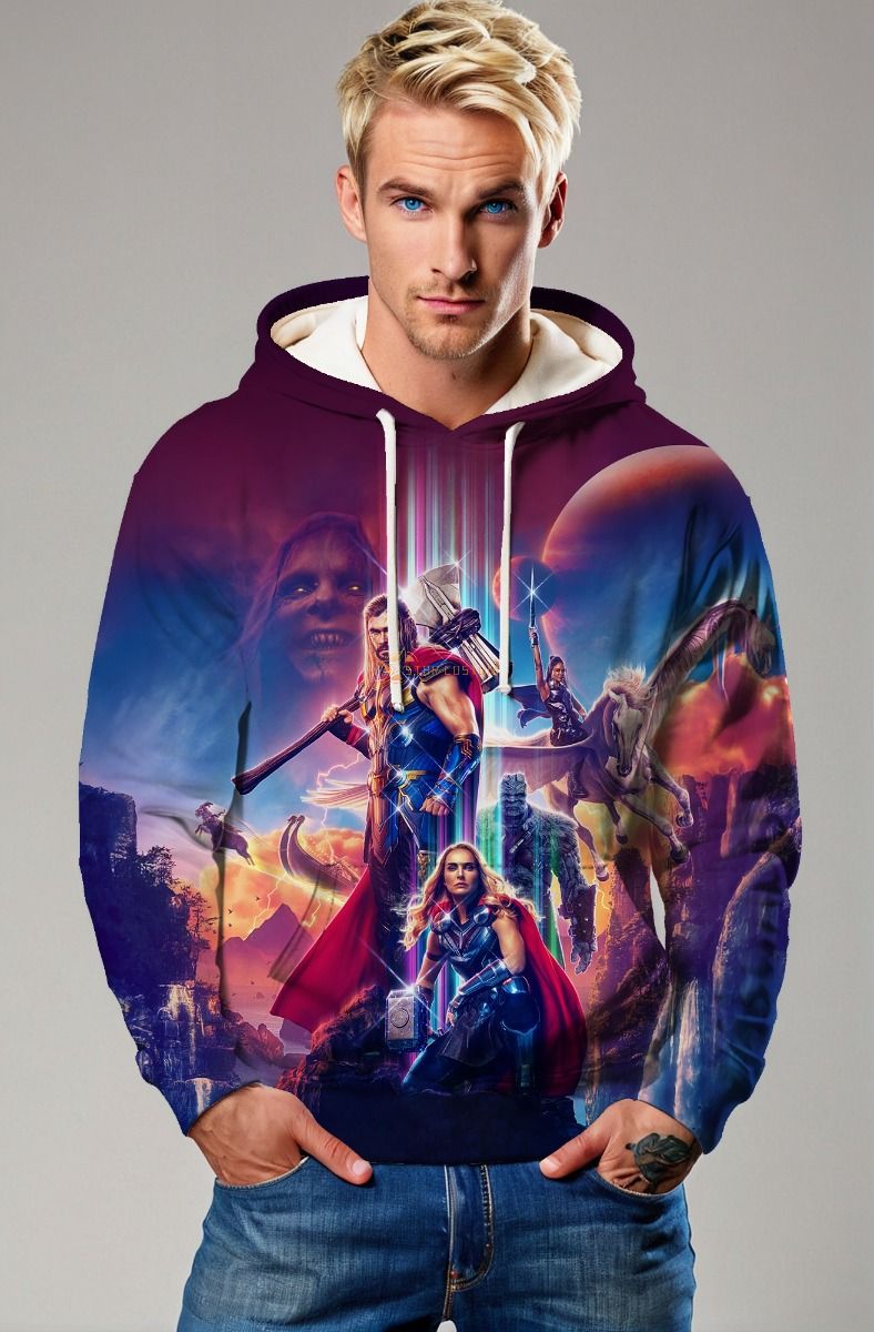 Maroon Thunder Gods Hoodie – Sunset Realm Edition