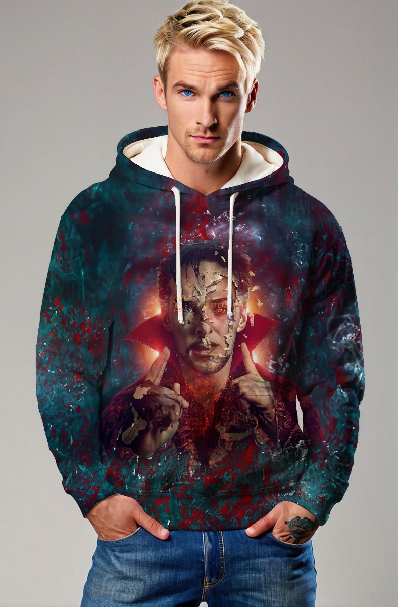 Multiverse Collapse Hoodie – Black Hoodie with Cracked Sorcerer Artwork