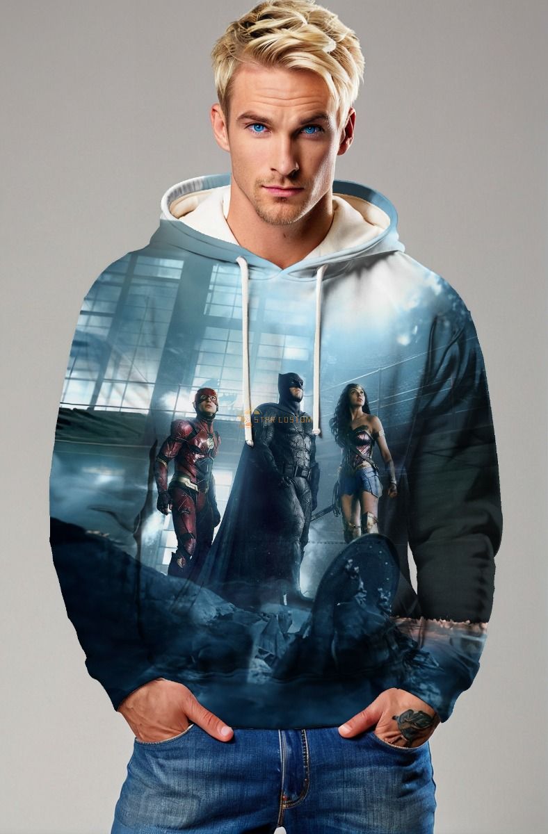 Steel Blue Justice League Hoodie – United Heroes Print